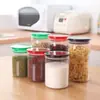 Pote Cilíndrico Transparente Selado para Armazenamento de Cozinha, Pote para Armazenar Grãos com Tampa