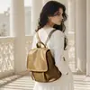 Mochila de Cuero Genuino Serie Mensajero Otoño, Estilo Vertical, Cuero Curtido Vegetal, Gran Capacidad, Unisex, Mochila Casual para el Trabajo y los Viajes Diarios