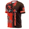 Camiseta Deportiva de Verano 3D con Estampado Digital de Equipo de la NFL Europea y Americana Transfronteriza 2024 para Hombre y Mujer, Manga Corta, Cuello Redondo