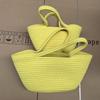 Bolsa tejida para mujer 2022 Bolso de cuerda de algodón de nicho Bolso de mano Bolso tejido de cuerda de algodón Bolso tejido de paja Bolso de playa Bolso rojo