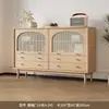 Gabinete con Cajones, Gabinete de Almacenamiento para Sala de Estar, Gabinete Pequeño de Pie Estilo Antiguo, Gabinete de Almacenamiento Retro de Ratán, Gabinete de Almacenamiento de Pared para Dormitorio, Gabinete con Cajones