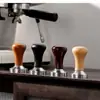Compactador de Café, Martelo de Pó com Cabo de Madeira de Faia, Compactador de Aço Inoxidável // Acessórios para Máquina de Café Italiana Mm
