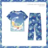 2026 Desenho Animado Gola Redonda Meninas Fofas Adolescentes Meninos Roupas de Casa Manga Curta Calça Longa Novas Pijamas de Verão Atacado