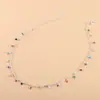 Colar de Franjas Colorido Simples Wish Fashion para Mulheres, Colar com Pingente de Bolinha Redonda Colorida Versátil Europeu e Americano