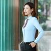 Verano Ropa de Trabajo con Temperamento para Hombre y Mujer OL Camisa Profesional Manga Larga Vestido de Negocios Slim Logo Bordado
