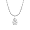 Acero de Titanio Diamante Destellante Gota de Agua Zirconia Collar para Mujer Verano Lujo Ligero Viaje Simple Cadena Clavicular de Gama Alta Accesorios Collar
