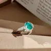 Anillo de Fruta del Dragón Rojo Rosa Diamante Rubí de Moda y Lujoso con Diseño de Mariposa Súper Hada Anillo Azul Paraíba Tanzanita para Mujer