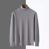 Suéter de punto para hombre de cuello alto, otoño e invierno, talla grande, tejido casual, suéter de punto liso, engrosado