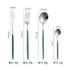 Estilo europeo estilo ins cubertería de acero inoxidable cuchillo y tenedor cuchara espejo portugués cuchillo y tenedor de filete occidentales juego de cubertería Jieyang