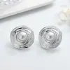 Pendientes de Botón Geométricos Retro de ABS con Perlas de Imitación, Pendientes Metálicos de Alta Gama para Mujer, Pendientes Sencillos y Versátiles para el Día a Día con Estilo Elegante