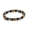 Pulsera Transfronteriza de Amazon de Piedra Volcánica Cobre Micro-zirconio Corona Pareja Ojo de Tigre Hematita Joyería Al Por Mayor