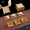 Bandeja de Chá Jogo da Velha de Bambu Estilo Chinês Prato de Lanche Doce Montanha-russa de Chá Retrô Suporte para Copo Bandeja de Mesa de Bambu