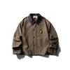 Beijie Roupa Masculina 2026 Primavera Nova Cor Color Block Gola Lapela Top Jaqueta de Trabalho Marca Tendência Masculina Solta Casual Casaco