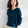 Suéter de punto de cuello redondo para mujer de comercio exterior transfronterizo, otoño e invierno, estilo corto, talla grande, jersey holgado, color liso, top básico