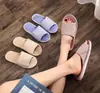 Zapatillas Finas de Lino Rayadas Primavera Verano para Hombres y Mujeres Pareja Engrosadas para Interior Hogar Frescas Silenciosas para Piso de Madera