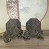 Ornamento de Cobre Estilo Antigo com Quatro Feras e Oito Trigramas: Dragão Verde, Tigre Branco, Pássaro Vermelho, Dragão Negro Artesanato Decorativo para Decoração de Casa e Escritório
