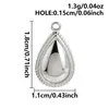 Pingente liso em forma de gota d'água de aço inoxidável, banhado a vácuo em ouro 18K, design de renda torcida, acessório de joia DIY para colar, em estoque