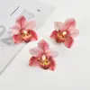 Cabeza de flor artificial, película impresa en 3D, cabeza de flor de Cymbidium, flor artificial para ropa, zapatos, sombreros, decoraciones, tocados, accesorios para el cabello, decoraciones de boda