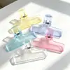 Clipes pequenos transparentes na cor de gelatina, clipes de acrílico com cauda longa para papel de teste, clipes organizadores de documentos, clipes de cristal para escritório