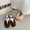 Chanclas de Cuña de Diseño Nicho Francés para Ropa Exterior de Mujer 2025 Verano Nuevo Sandalias Romanas Plateadas