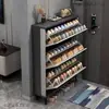 Zapatero ultradelgado de estilo italiano para entrada de casa, gran capacidad para espacios pequeños, mueble de entrada simple y moderno, zapatero de almacenamiento