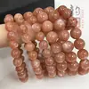 Pulsera de Luna Naranja Natural con Puntos Dorados de Piedra Solar, Círculo Único, Pulsera DIY, Collar, Joyería con Cuentas, Accesorios de Cuentas Sueltas