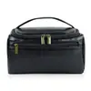 Bolsa de Almacenamiento Negra, Cuero de PU, Patrón de Cuero Crazy Horse, Impermeable y Resistente a las Manchas, Neceser, Bolsa de Aseo, Bolsa de Negocios para Hombres en Viajes de Negocios