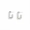 Brincos Lisos em Formato de U com Argola C, Simples e Sofisticados, Brincos Ultraleves, Cor Dourada Ouro 14K que Preserva a Cor, Fábrica de Origem Medida