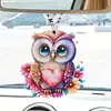 Coruja em Forma de Coração Pingente Decorativo Acrílico 2D Ornamento para Pendurar em Ambientes Internos Pingente Decorativo para Retrovisor Interno de Carro