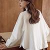 Camisa Pequeña Retro Estilo Universitario NUNBAI para Mujer Manga Larga Primavera Nuevo Diseño Niche Holgada Color Cárdigan