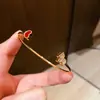 Nuevo Pulsera de Calabaza con Forma de Corazón con Goteo de Aceite Rojo Estilo Chino, Pulsera Chapada en Oro Real de 18K, Joyería de Lujo Ligero de Alta Gama para Mujeres
