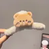 Lindo Clip para el Cabello de Peluche de Oso de Dibujos Animados para Mujer, Clip Grande de Tiburón para Recogido en la Nuca, Adecuado para Cabello Grueso, Accesorio para el Cabello