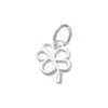 Plata pura s925 electrochapada fina artesanía mini plata lisa 6mm trébol de cuatro hojas colgante anillo pulsera DIY accesorios de joyería de plata materiales