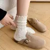 Calcetines Finos de Verano, Calcetines de Algodón Antiolor, Calcetines Holgados de Malla Hueca con Encaje Transpirables, Estilo Coreano Ins Modernos Versátiles