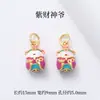 Ano do Cavalo Deus da Riqueza Esmalte Cloisonné Gotejamento de Óleo Caqui Pingente Acessórios para Joias DIY Colar Pulseira Contas