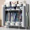 Guarda-roupa simples com gaveta Guarda-roupa de pano para quarto doméstico para sala de aluguel Guarda-roupa de montagem de armazenamento forte e durável em negrito