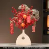 Ornamento de Vaso de Cerâmica para Residência Quente de Luxo Leve Decoração de Flores Artificiais para Sala de Estar Gabinete de TV Presente para Casa Nova