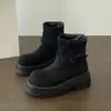 Botas Cortas de Moda para Mujer con Punta Redonda, Otoño-Invierno, Tacón Grueso, Suela Gruesa, Versátiles, Nuevas 2026, Estilo Británico, Botas tipo Martin para Mujer