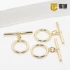 14K ouro envolto redondo clássico otbuckle cobre banhado a ouro pérola colar clipe artesanal DIY pulseira pingente fivela