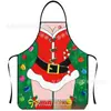 Tecido Decorativo de Natal Cor Impressa Avental Decorativo de Gola Alta Avental com Cadarço Avental Impermeável e à Prova de Óleo Atacado Transfronteiriço