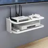 Suporte de parede WiFi para TV, decodificador e roteador, com armazenamento e instalação sem furos