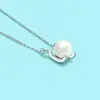 Collar de Perlas de Moda de Alta Gama de Venta Caliente Japonesa y Coreana para Mujer, Colgante Geométrico, Cadena Simple para Clavícula, Joyería de Plata de Ley 925