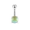 Piercing para ombligo ojo de gato aurora de acero inoxidable europeo y americano simple sexy color caramelo mágico uña para ombligo venta al por mayor transfronteriza