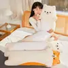 Almohada larga con forma de gato para que duerman las niñas, peluche, almohada suave para dormir, muñeca grande para abrazar y usar entre las piernas