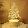 Luz de Noche 3D Creativa de Dibujos Animados Acrílica Enchufable Lámpara de Mesa Grabado Personalizado Logo de Empresa Regalo para Evento Souvenir