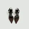 Sandalias de verano populares para mujer con espalda descubierta, punta fina, tacón delgado, gamuza cómoda, zapatos para mujer de talla grande de comercio exterior