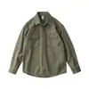 Camisa de trabajo retro japonesa para hombre de primavera y otoño, con cuello camisero, manga larga, marca de moda, corte holgado, casual, versátil, chaqueta con aspecto lavado y desgastado