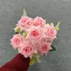 7 Pequenos Buquês de Rosas Artificiais para Decoração de Casamento, Flores Artificiais de Seda para Arranjo de Cena de Casamento