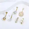 Set de Seis Piezas de Anillos para Ombligo Transfronterizos en Stock del Fabricante, Varios Estilos Europeos y Americanos, Joyería para Piercing Corporal con Colgante de Circonita