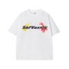 Camiseta de manga curta solta com estampa de letras e design de rua da marca da moda, masculina e feminina, casual de verão, para casal